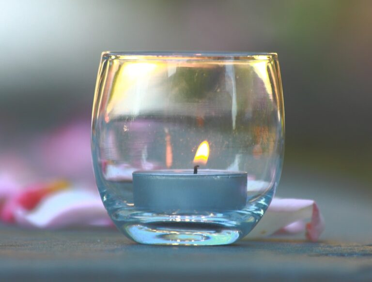 candle in glass
